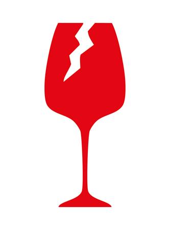 Jelölő, pohármatrica, "Törékeny, óvatosan kezelendő!", 74x100 mm, piros, AVERY ZWECKFORM, 200 etikett/csomag